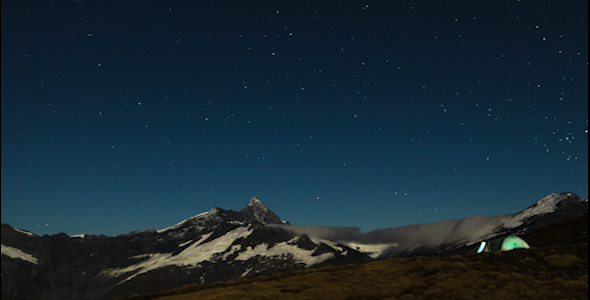 Tent Under The Stars At Mount Aspiring, New Zealand.