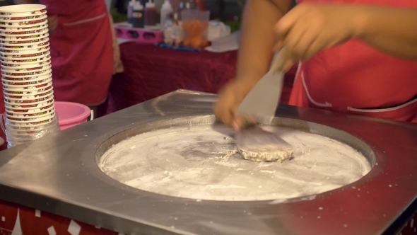 Cooking Ice-cream On The Street