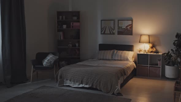 Interior of Bedroom at Night