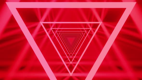 Gentle Red Triangle Neon Show Vj Loop Background HD