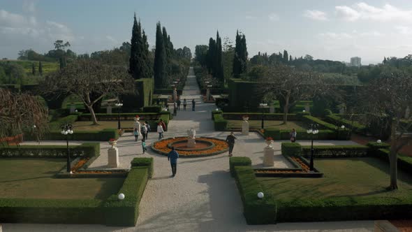 Bahai garden is popular tourist destination Acre, Israel