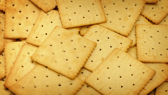 Crackers Rotating On Plate