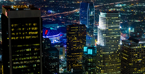 Downtown Los Angeles Buildings and Freeway