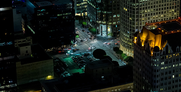Downtown Los Angeles Traffic Intersection