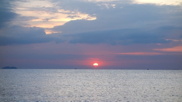 Beautiful Sunset On Sea