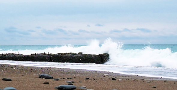 Sea Waves on a Beach 1