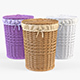 Wicker Laundry Basket 03 Set (3 Color) - 3DOcean Item for Sale
