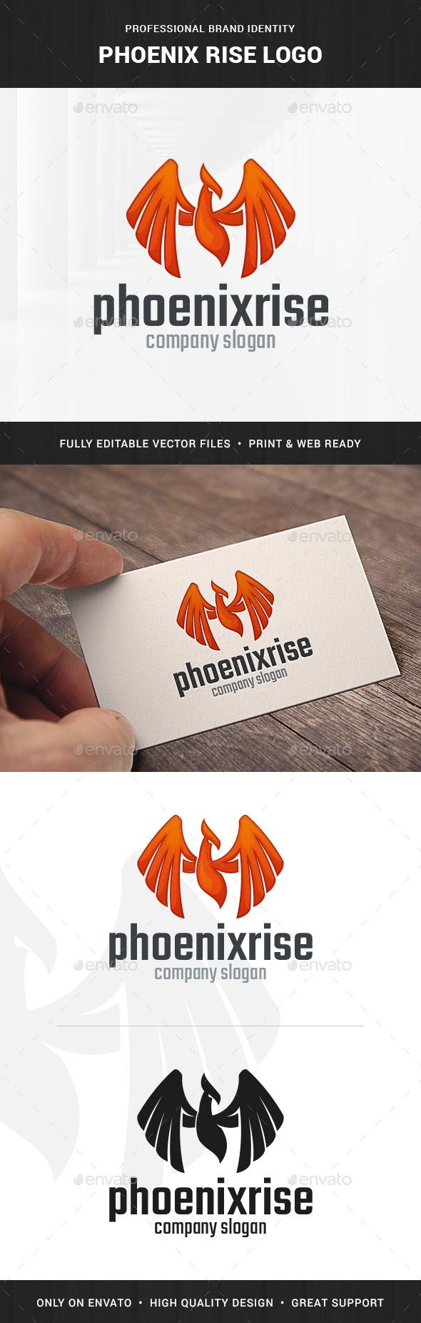 Phoenix Rise Logo Template