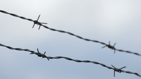 Barbed Wire at a Cloudy Day