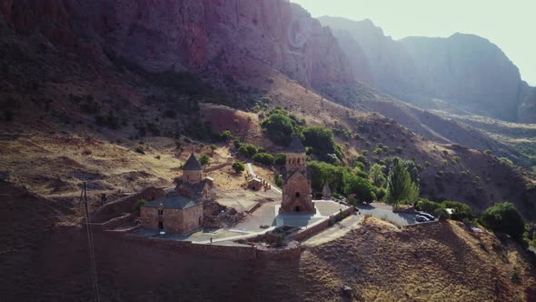 Noravank Monastery, Armenia. 4K Aerial