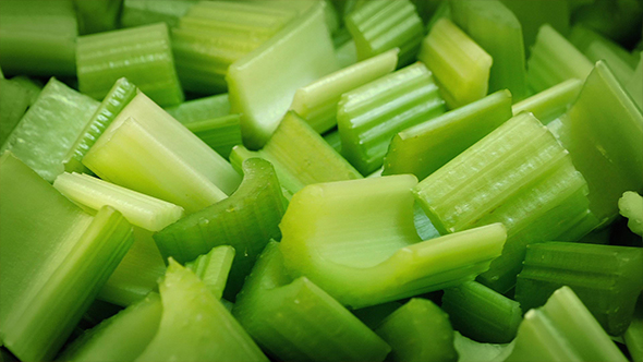 Celery Pieces Rotating