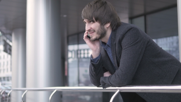 Man With Smart phone, Casual Urban Professional Businessman.