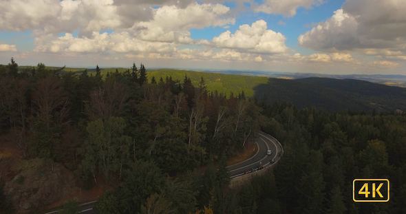 Aerial Over Mountain Road - Death Curve