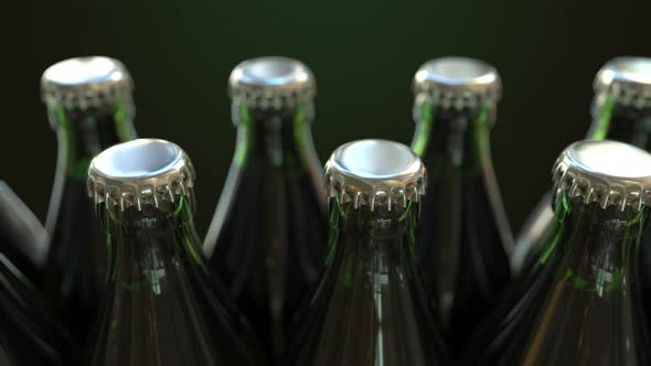 Row of Green Bottles