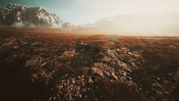 Nepal Mountains in Fog at Summer