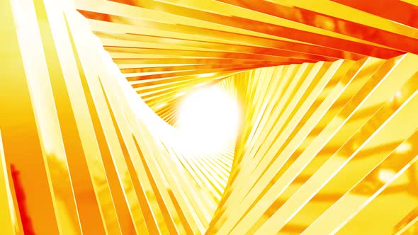 Abstract yellow colorful Neon stripes Triangle Vj Loop Tunnel background