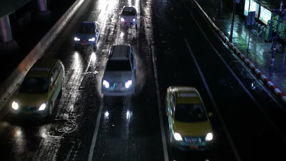 Traffic With Rain