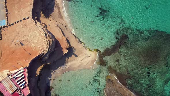 Cala Comte beach in Ibiza, Spain