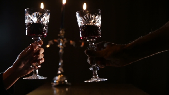 Romantic Evening With Wine.
