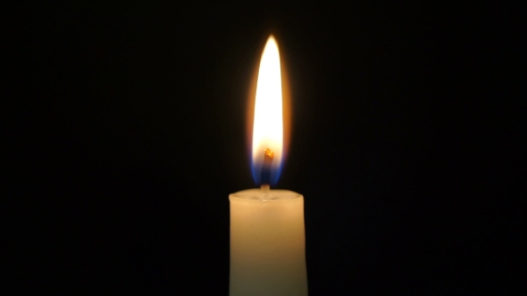 Footage Is Burning Candle Isolated On Black