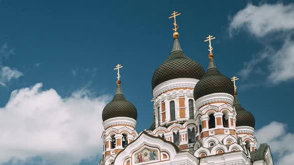 Tallinn, Estonia. Alexander Nevsky Cathedral. Famous Orthodox Cathedral. Popular Landmark And