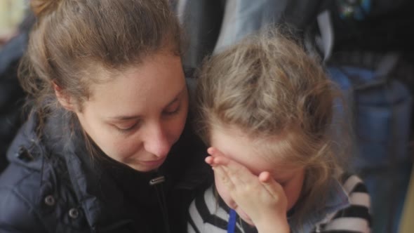 Mom Kisses a Kid Forehead Kiss Girl Stops Crying