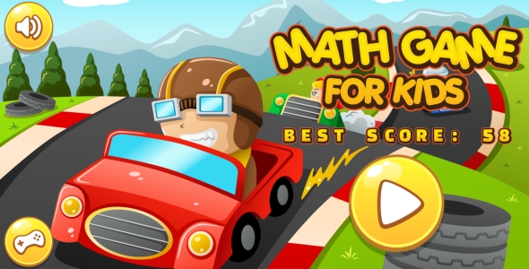 Gra matematyczna dla dzieci - gra HTML5 + Android + AdMob (Construct 3 | Construct 2 | Capx)