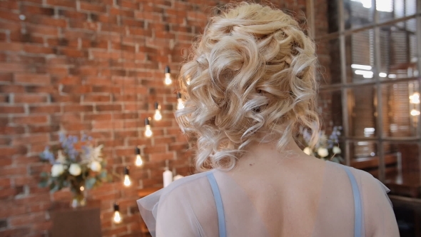 Bride In Stylish Serenity Dress Walk Away And Turn Her Head