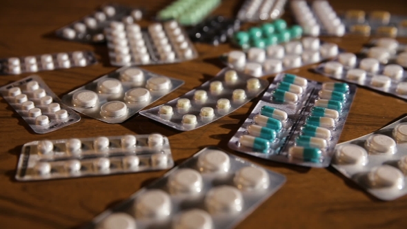 Packaging Of Tablets And Pills On The Table