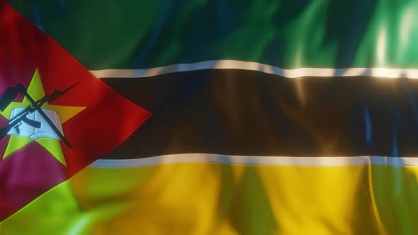 Mozambique Flag with Edge Bump