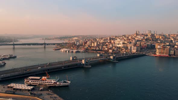 Galata Bridge and Golden Horn in Istanbul