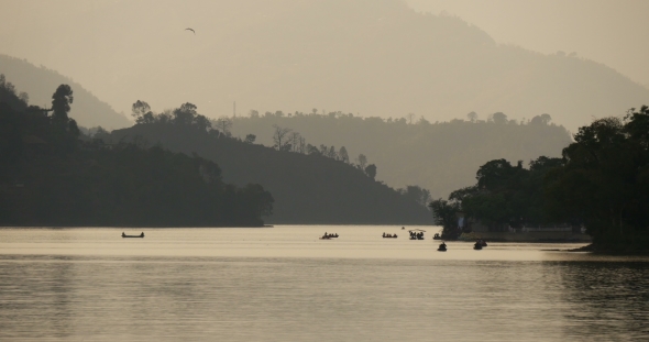 Tourist Boats On Phewa Lake