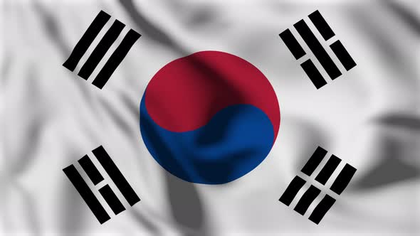 South Korea Flag Animation Loop Background