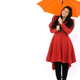 Woman Enters with Yellow Umbrella From Left - VideoHive Item for Sale