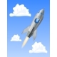 Rocket Space Ship on Blue Sky Background - GraphicRiver Item for Sale
