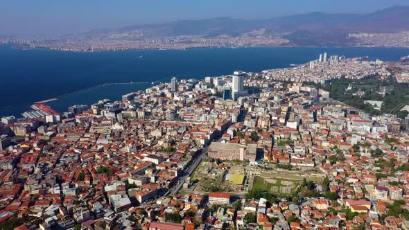 Panoramic View of Sea Bay and Izmir City Turkey