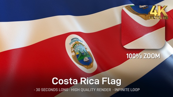 Costa Rica Flag - 4K