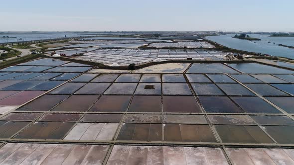 Salines of Aveiro, Portugal. Salt Production Aerial View