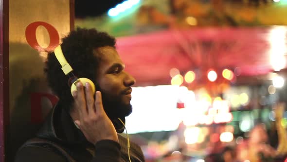 Man Shaking His Head To The Rhythm Of Music With Headphones 2