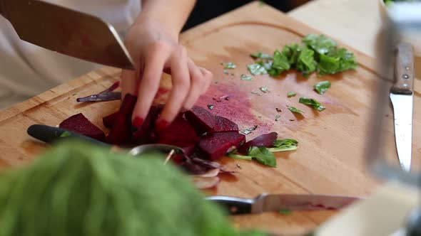 Close-Up Of Cutting Beetroot 2