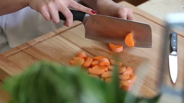 Close-Up Of Cutting Carrot 4