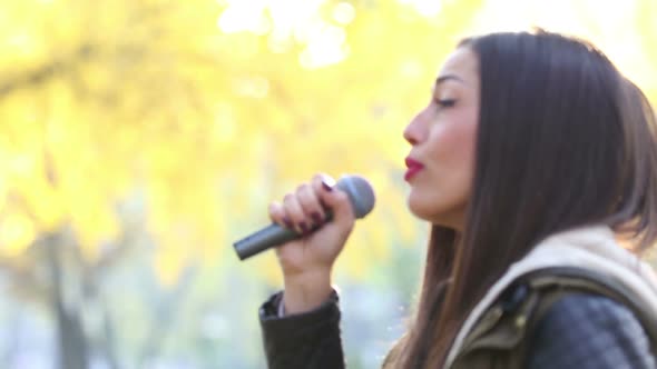 Profile Of Beautiful Woman Singing 2