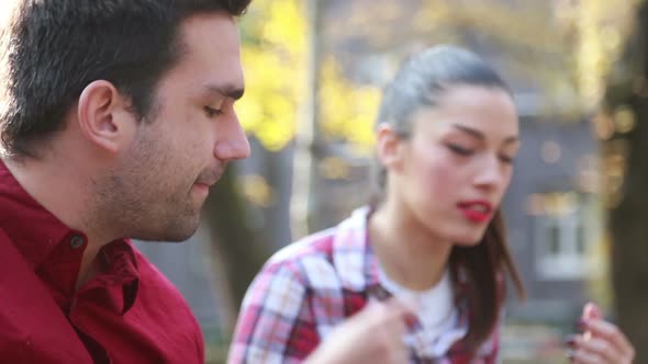 Couple Singing And Playing Guitar In Park 2