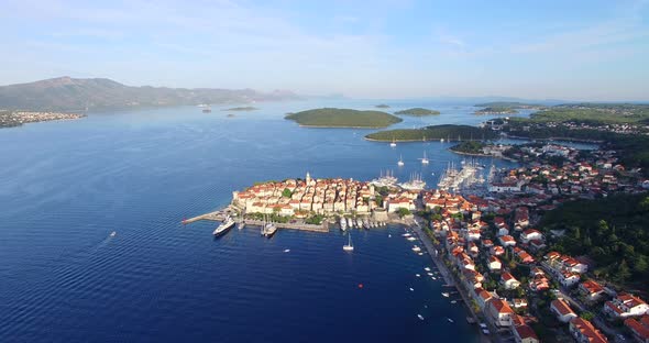 Aerial View Of City Of Korcula, Croatia 6 alt