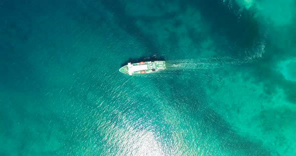 Aerial View Of Ferry In Beautiful Adriatic Sea, Croatia 1