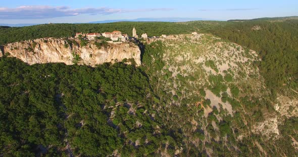 Aerial View Of An Old Hilltop Town Lubenice, Croatia 3