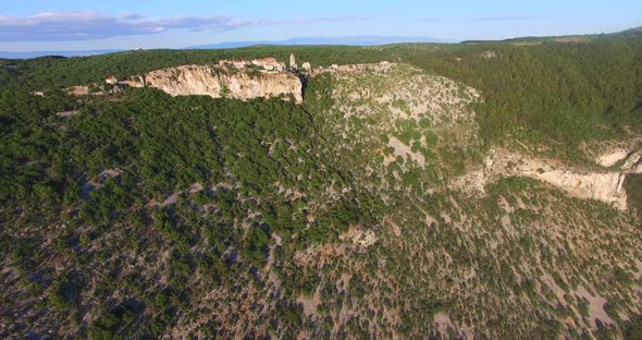Aerial View Of An Old Hilltop Town Lubenice, Croatia 5