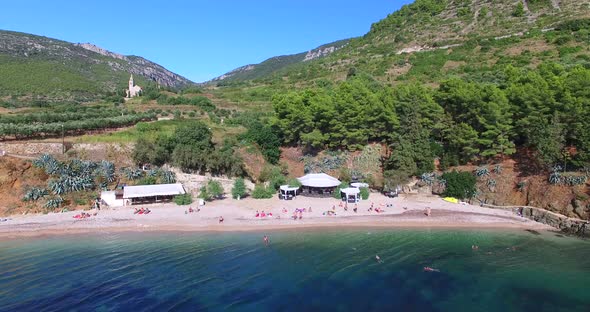 Aerial View Of Bay At Komiza On Island Of Vis, Croatia 2