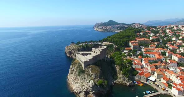 Aerial View Of Fortress Lovrijenac In Dubrovnik