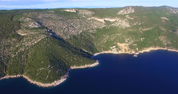 Aerial View Of Beautiful Beach St. John On Island Of Cres, Croatia 3